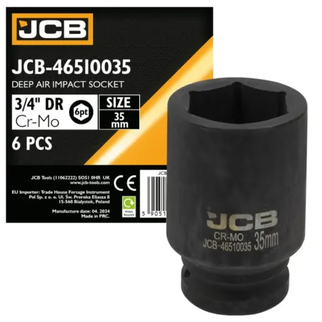 Головка ударна, торцева, глибока. (6-гранна) JCB Tools JCB-46510035, 3/4