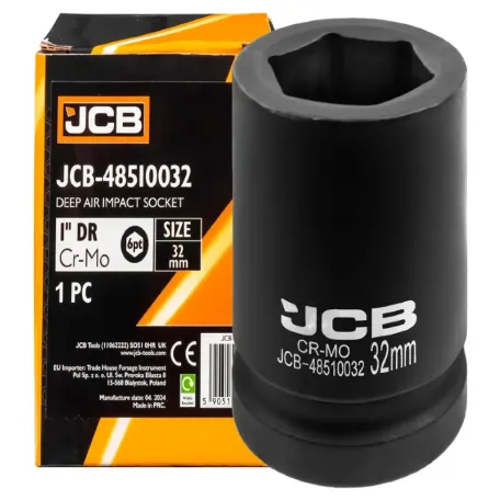 Головка ударна, глибока, (6-гранна) JCB Tools JCB-48510032, 1