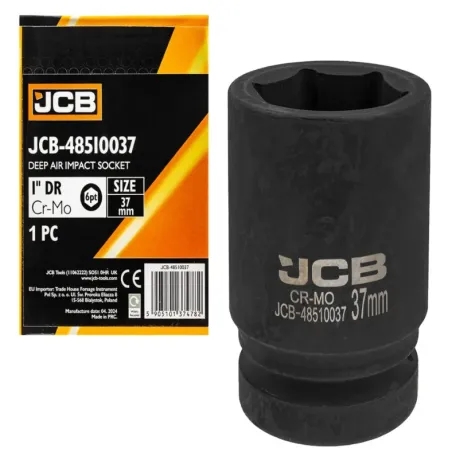 Головка ударна, торцева, глибока. (6-гранна) JCB Tools JCB-48510037, 1