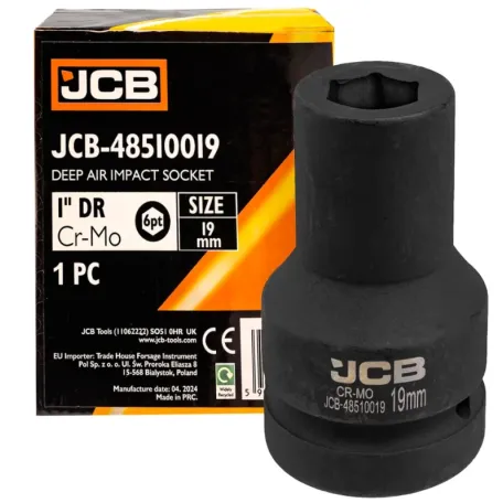 Головка ударна, торцева, глибока. (6-гранна) JCB Tools JCB-48510019, 1