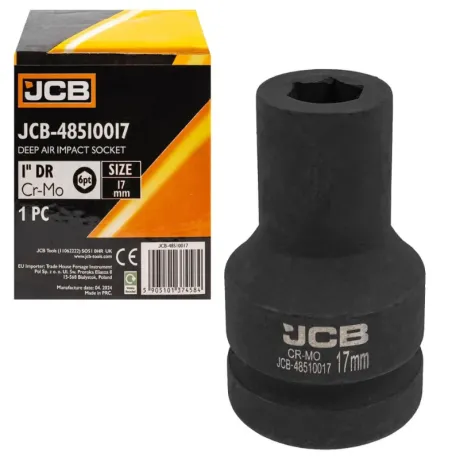 Головка ударна, торцева, глибока. (6-гранна) JCB Tools JCB-48510017, 1