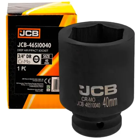 Головка ударна, торцева, глибока. (6-гранна) JCB Tools JCB-46510040, 3/4