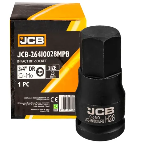 Головка, торцева, (HEX-профіль), JCB Tools JCB-26410028MPB, 3/4
