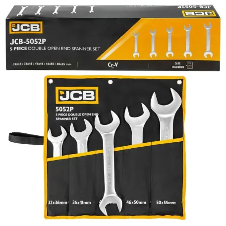 Набір рожкових ключів в чохлі 5 од. (32-55 мм) JCB Tools JCB-5052P (61291)