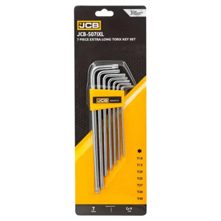 Haбіp Г-подіб. ключів екстра довгих TORX 7 од. (T10-T40) JCB Tools JCB-5071XL, (60965)