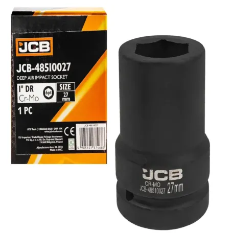 Головка ударна, торцева, глибока. (6-гранна) JCB Tools JCB-48510027, 1