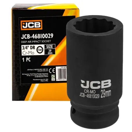 Головка ударна, торцева, глибока. (12-гранна) JCB Tools JCB-46810029, 3/4