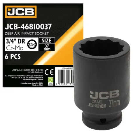 Головка ударна, торцева, глибока. (12-гранна) JCB Tools JCB-46810037, 3/4