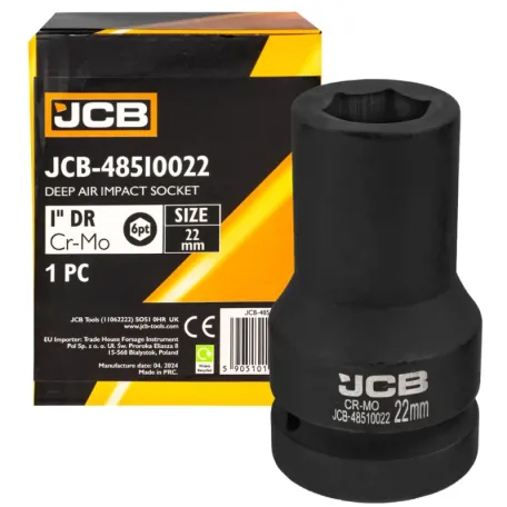 Головка ударна, торцева, глибока. (6-гранна) JCB Tools JCB-48510022, 1