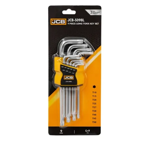 Haбіp Г-подіб. ключів подовжених TORX 9 од. (T10-T50) JCB Tools JCB-5098L, (60963)