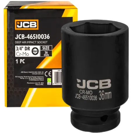 Головка ударна, торцева, глибока. (6-гранна) JCB Tools JCB-46510036, 3/4