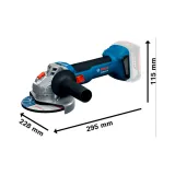 Шліфмашина кутова акумуляторна Bosch GWS 18V-8 Professional, без АКБ та ЗП, Ø125 мм (06019N9000)