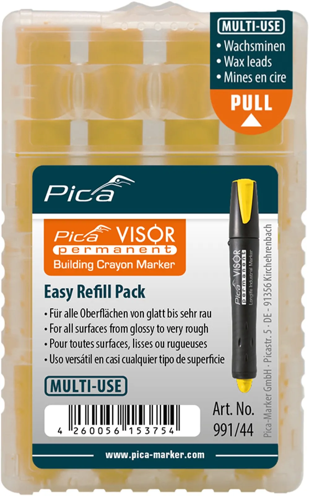Змінні стрижні Pica VISOR Permanent, жовті (991/44)