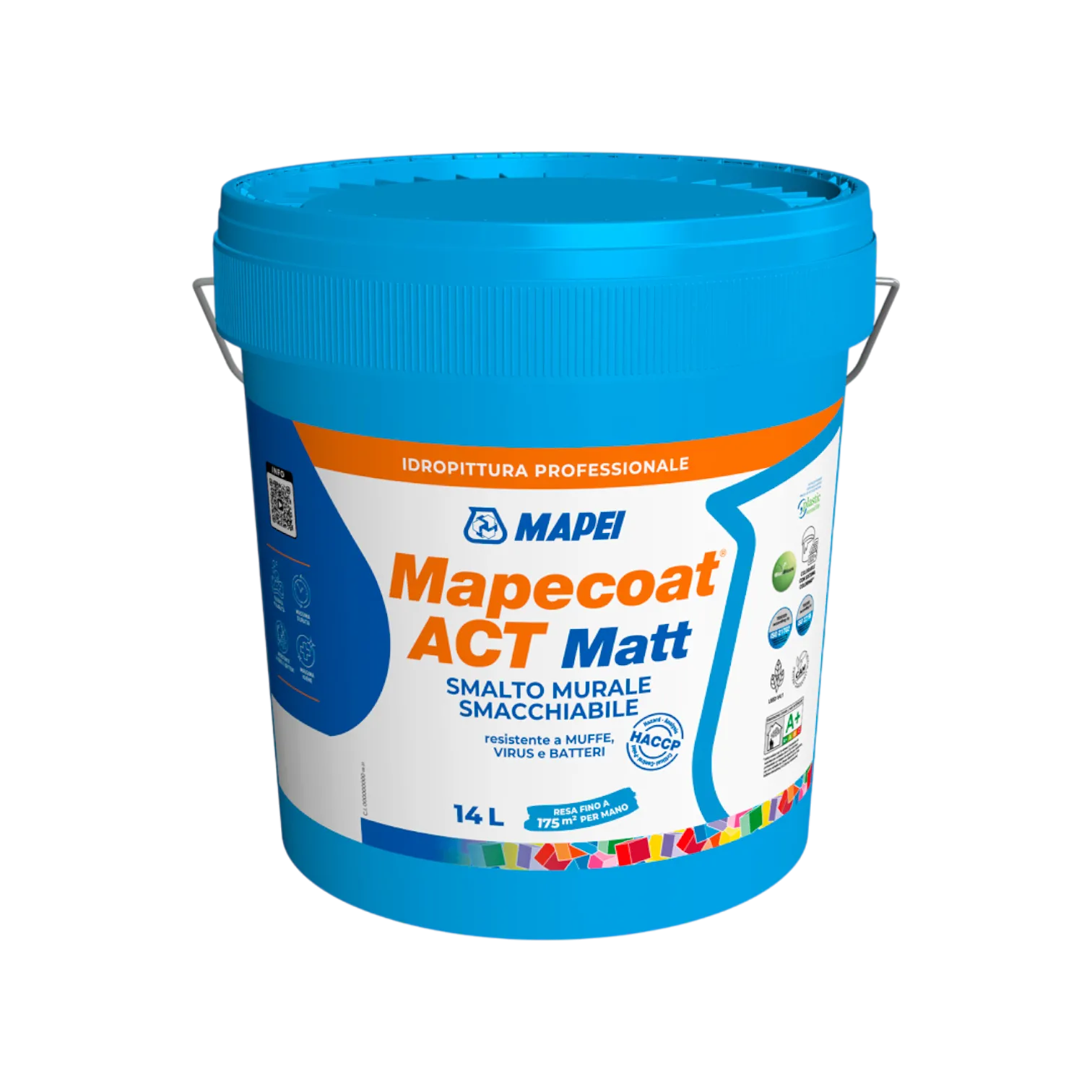 Гігієнічна фарба Mapei Mapecoat ACT Matt Base P, 1 л