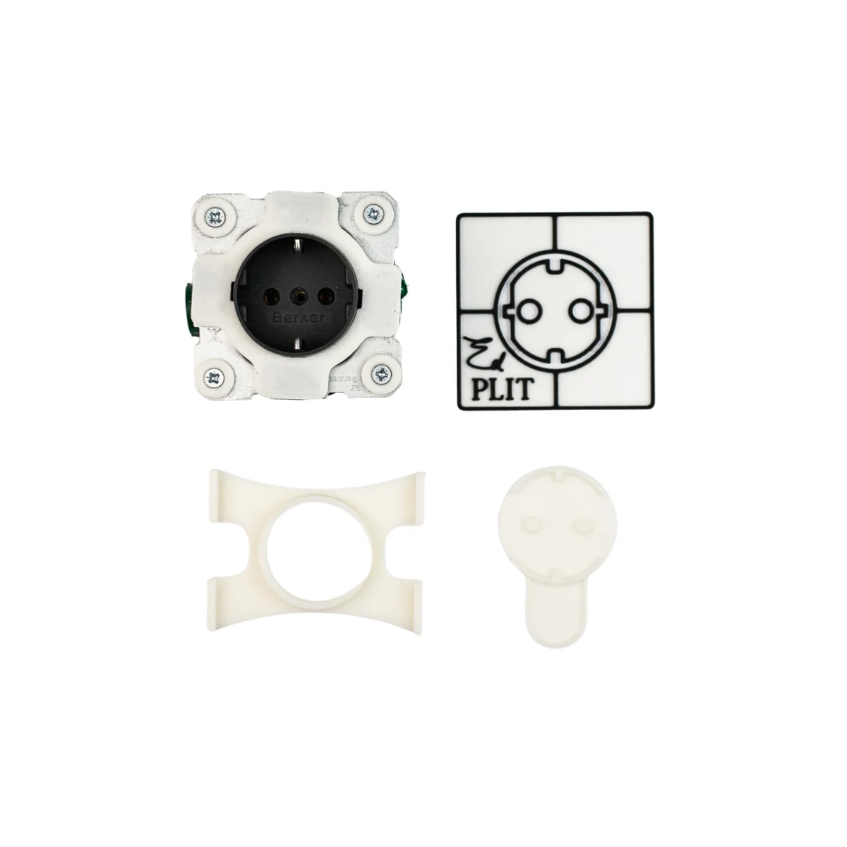 Механизм розетки EDPLIT тип F (Schuko), черный, без рамки (E40013)