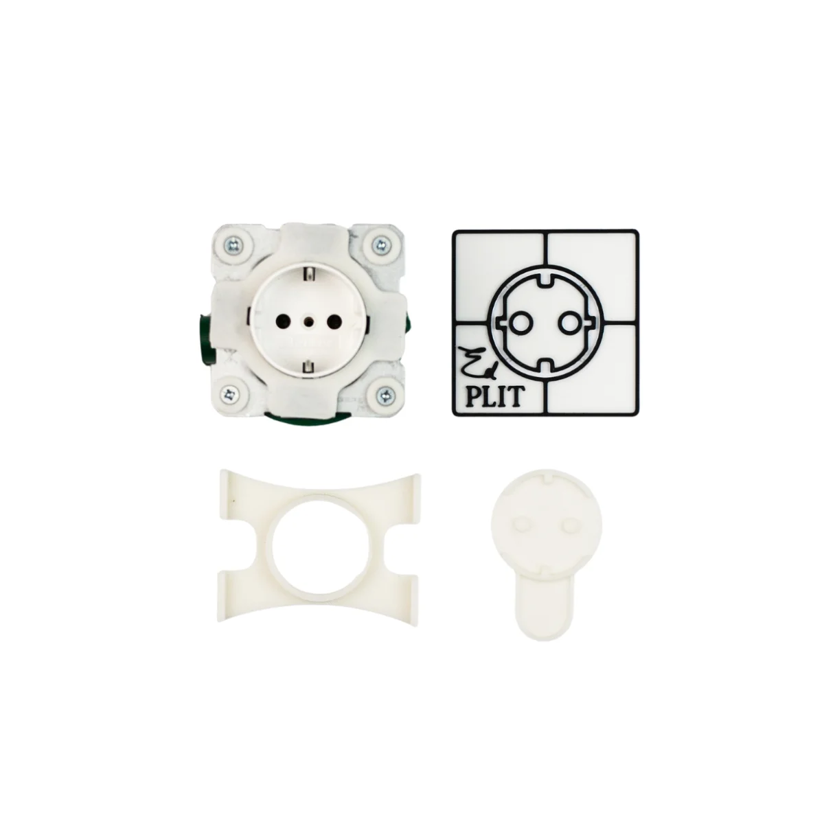 Механизм розетки EDPLIT тип F (Schuko), белый, без рамки (E40014)