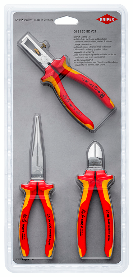 Набір електромонтажного інструменту KNIPEX VDE, 3 шт. (00 31 30 BK V03)