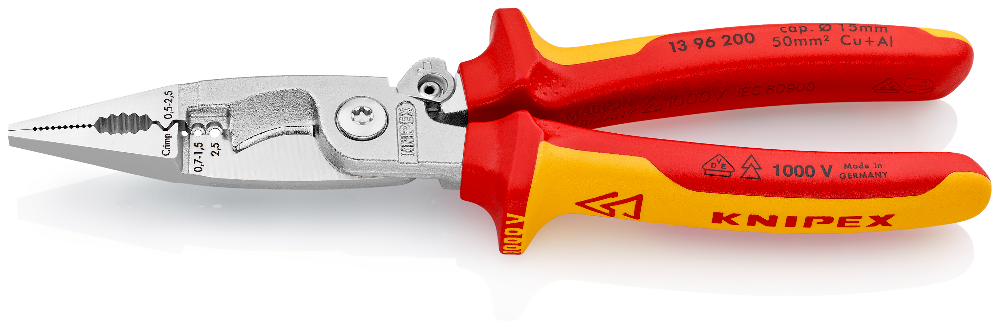 Електромонтажні пасатижі KNIPEX VDE, 200 мм (13 96 200 SB)