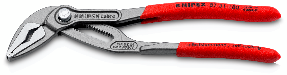 Переставні кліщі KNIPEX Cobra® ES 180 мм із вузькими губками (87 51 180)